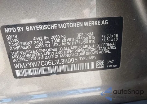 2020 Mini Countryman Cooper S из США, поврежденный, VIN WMZYW7C06L3L38995